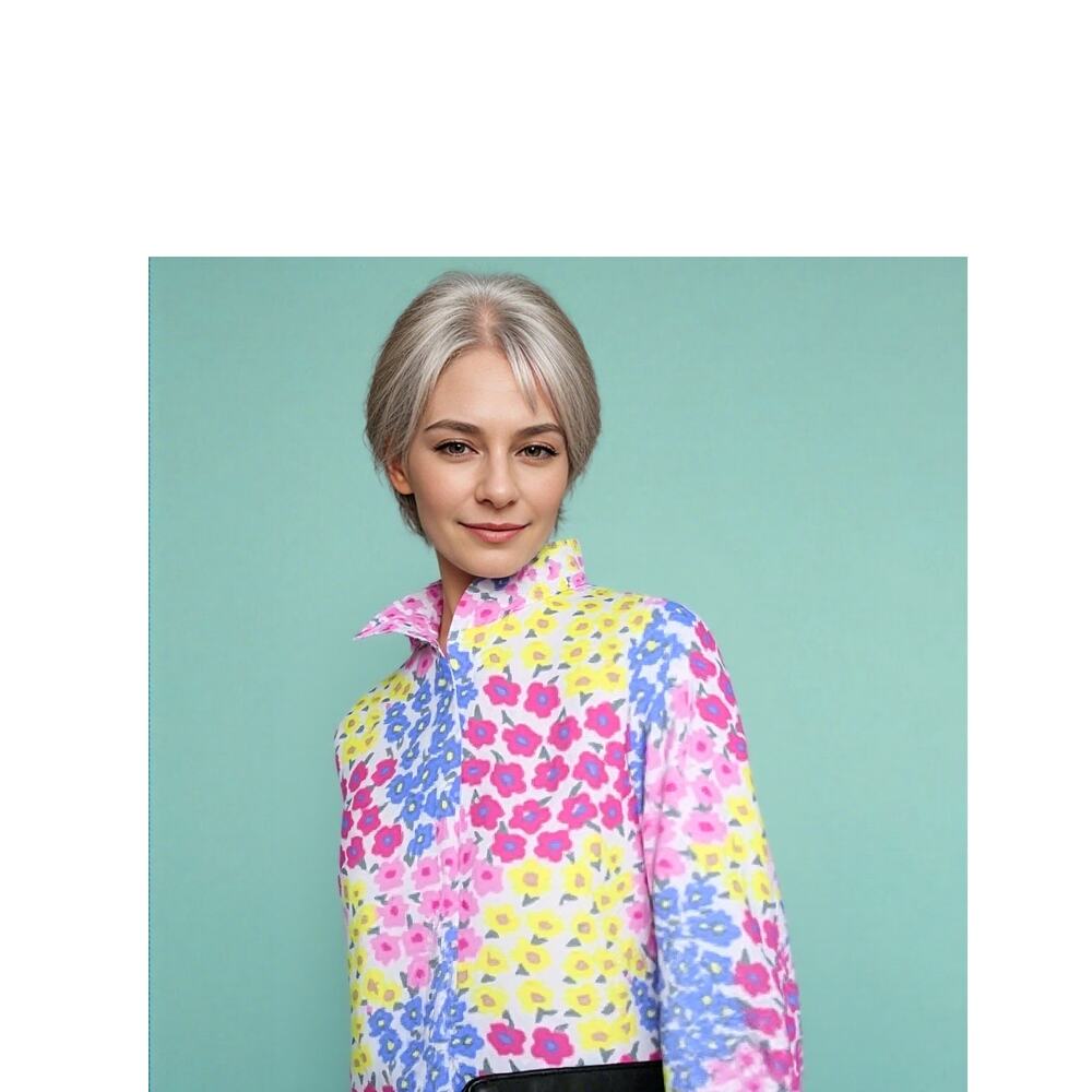 Talbots Floral Button Down Small - Picture 2 of 5